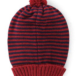 Babyhug 100% Acrylic Knit Striped Woollen Cap - Red & Black-21