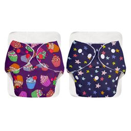 Superbottoms BASIC Washable & Reusable Cloth Diapers, Quick dry high absorption Diapers for Baby (3m-3y) Pack of 4 (2 Shell + 2 Insert)-0