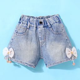 Kookie Kids Shorts with Bow Applique - Blue-image-124