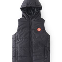Pine Kids Sleeveless Padded Hoodie - Black-picture-2