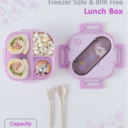 Freezer & Leak Proof Lunch Box with Bunny Print - Purple-picture-4