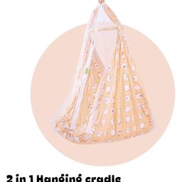 Baybee Cotton Jhula Swing Hanging cradle with Mosquito Net & Spring - Orange-21