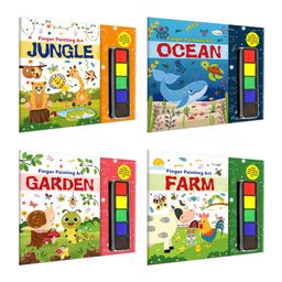 JUNGLE, OCEAN, GARDEN and FARM - Fingerpainting and Colouring Art : Art book for children, Coloring Activity Book, Thumbprint Art and Craft book for Toddlers|  Pack of 4 Art and Craft Books-27