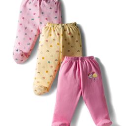 Tango Interlock Knit Bootie Leggings with Tropical Prints Pack of 3 - Pink & Yellow-picture-6