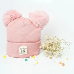 The little lookers Knit Pom Pom Detailed Cap - Pink-picture-24