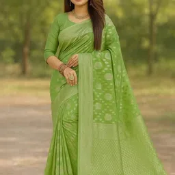 Moda Rapido Women Woven Design Pure Cotton Saree-picture-42