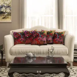 SEJ by Nisha Gupta Red Cushion Covers - Set of 5-image-65