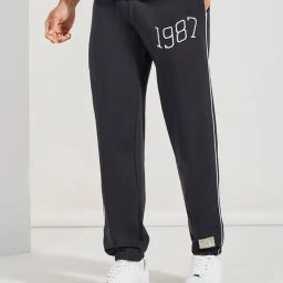 Styli Black Relaxed Fit Embroidered Cotton Joggers-picture-30