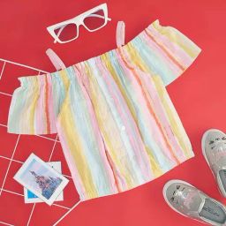 Pantaloons Junior Multicolor Cotton Striped Top-image-6