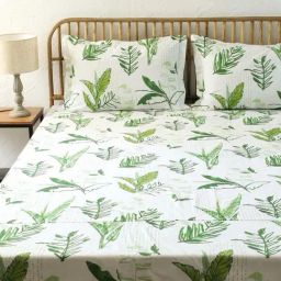 House This Green 180 TC Cotton Bed Sheet with Pillow Cover-image-88