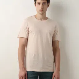 SELECTED HOMME Light Pink Slim Fit Cotton Crew T-Shirt-image-13
