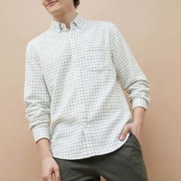 Fame Forever By Lifestyle White Cotton Smart Fit Checks Shirt-image-87