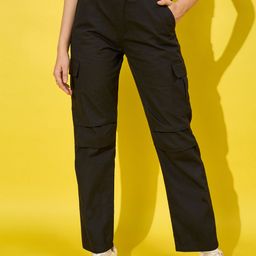 BUY NEW TREND Women Relaxed High-Rise Cargos-image-37