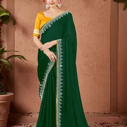 PAYAL CREATION Beads and Stones Pure Georgette Saree-image-11