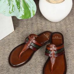 Carlton London Women's Brown T-Strap Sandals-image-73