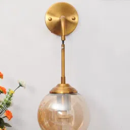Kapoor E Illuminations Endikott Globe Golden Metal Wall Light - Set of 1-image-48