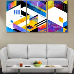 999Store Multicolor Abstract Art 3 Frame Canvas Paintings-11