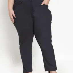 Melon by PlusS Black Cotton Trousers-image-98
