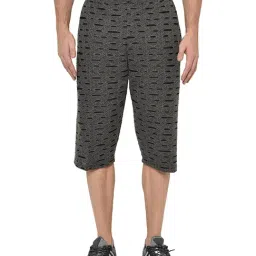 Vimal Jonney Dark Grey Self Design Capris-picture-3