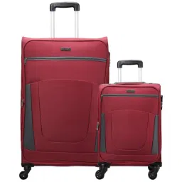 Carriall Red 4 Wheel Large Soft Cabin Trolley Set of 2 - 78 cm-image-34