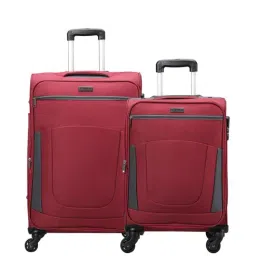 Carriall Red 4 Wheel Medium Soft Cabin Trolley Set of 2 - 68 cm-2