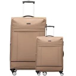 Carriall Beige 4 Wheel Large Soft Cabin Trolley Set of 2 - 79 cm-image-80
