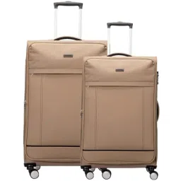 Carriall Beige 4 Wheel Large Soft Cabin Trolley Set of 2 - 79 cm-image-82