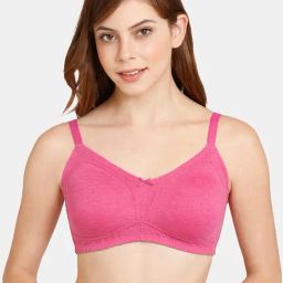 Rosaline by Zivame Pink Wireless Non Padded Full Coverage Bra-image-24
