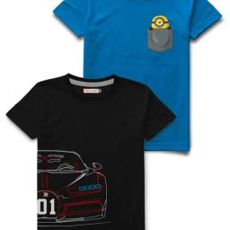 HELLCAT Turquiose & Black Printed T-Shirt (Pack Of 2)-image-87
