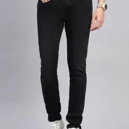 Monte Carlo Black Skinny Fit Lightly Washed Jeans-image-79