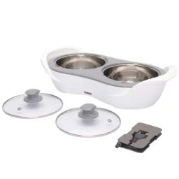Jaypee Plus E2 Warmer Electric Casserole Set Dish E Warmer Dual Buffet Server White 2300 ml-59