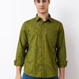 Spykar Men Green Slim Fit Solid Full Sleeve Casual Shirt-image-57