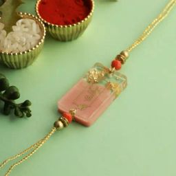 Aapno Rajasthan Peach Resin Designed Bhaiya Rakhi-14