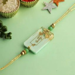 Aapno Rajasthan Green Resin Designed Bhaiya Rakhi-46