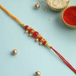 Aapno Rajasthan Traditional Ruby Beaded Rakhi-image-88