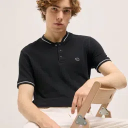 The Bear House Black Cotton Regular Fit Solid T-Shirt-picture-14