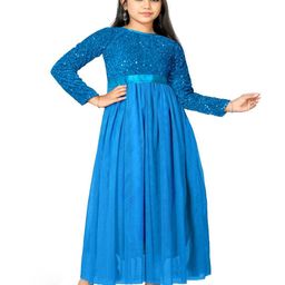Vani Enterprise Net Fit & Flare Maxi Dress-picture-2