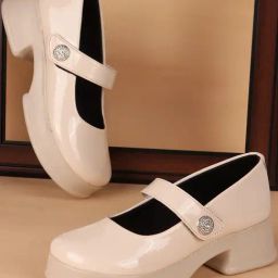TRYME Women's Cream Mary Jane Shoes-image-0