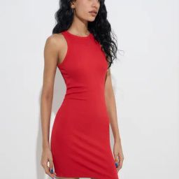 Nuon by Westside Red Ribbed-Textured Bodycon Dress-image-24
