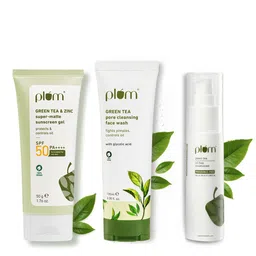 Plum Set Of Green Tea Moisturizer, Gel Face Wash & SPF 50 Sunscreen Gel-46