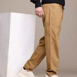 The Roadster Life Co. Men Pure Cotton Relaxed Loose Fit Cargos Trousers-image-44