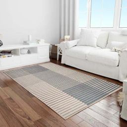 Presto Grey & Beige Polyester Washable Carpet-14