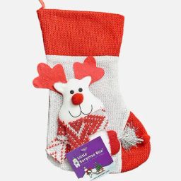 Little Surprise Box Christmas D¿cor White UnisexSnowflake Deer Christmas Stocking For Gifts-image-13
