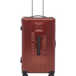 Swiss Military CUBOID Maroon Striped Large Hard Sided Checked Luggage-48