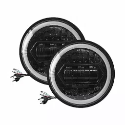 Oswin Gold OG-13-2 75 W 17.78 cm (7 Inch) Round White LED Headlight with Hi/Low Beam for Bullet, Harley Davidson & Jeep Wrangler (Set of 2 Pcs)-image-78