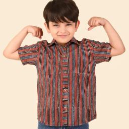 Fabindia Kids Multicolor Striped Shirt-image-33