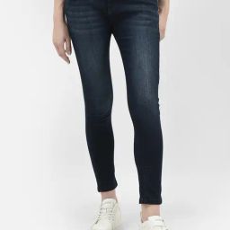 Crimsoune Club Blue Blended Skinny Fit Mid Rise Jeans-image-11