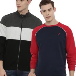 3PIN Multi Regular Fit Cotton Colour-Block Sweatshirt (Pack of 2)-7