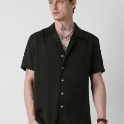 VASTRADO Core Fashion Green Solid Shirt-64