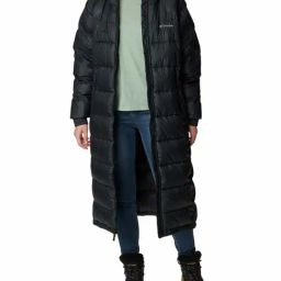 Columbia Black Hooded Long Down Jacket-picture-32
